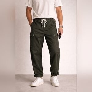 Moussy Green Cargo Pants with Drawstring
